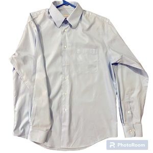 Pronto-Uomo Men’s Light Blue Button Down Dress Shirt 15 1/2 ; 34/35, Non-Iron